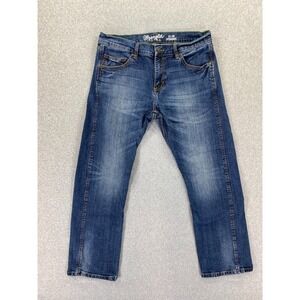Wrangler Retro Slim Straight Jeans Mens 32x30 (33x28) Blue Denim Western Cowboy